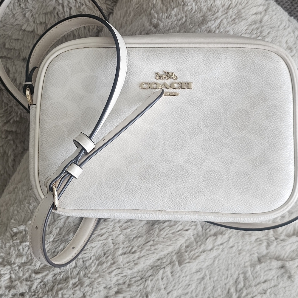 Coach White Crossbody Bag with Gold Logo